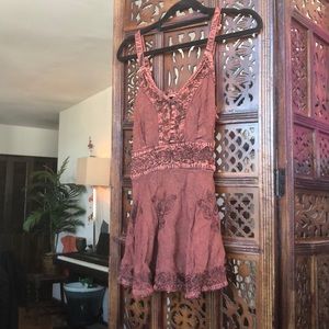 Agan Traders deep wine embroidered flare tank